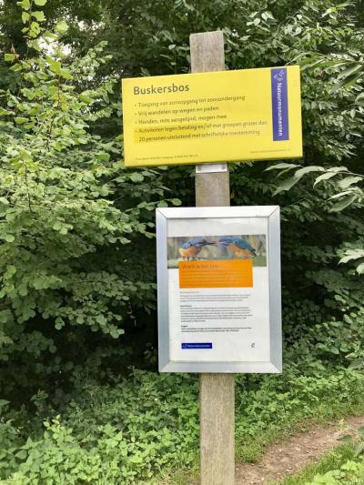 Buskerbos toegangsbord