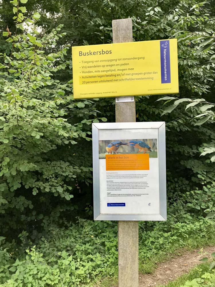 Buskerbos toegangsbord